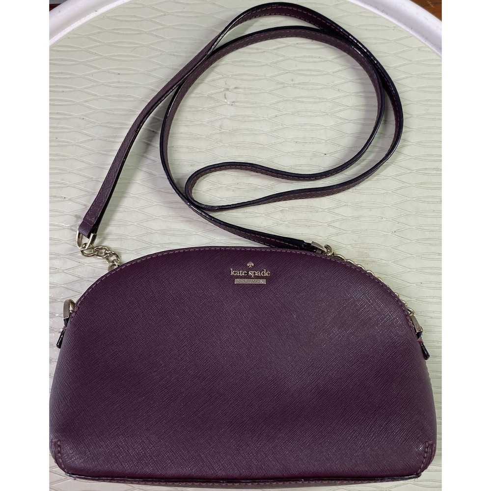 KATE‎ SPADE CAMERON STREET BLOSSOM CROSSBODY WOMEN'S PURSE Deep Plum Needs Clean